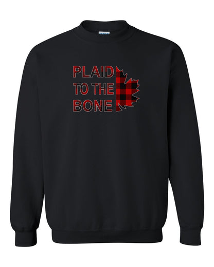 Plaid to the Bone Stacked Leaf Full Crewneck