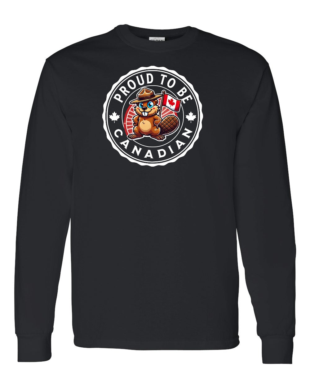 Proud to be Canadian Beaver Long Sleeve - Gildan Canada (sewn Internationally) - Unisex
