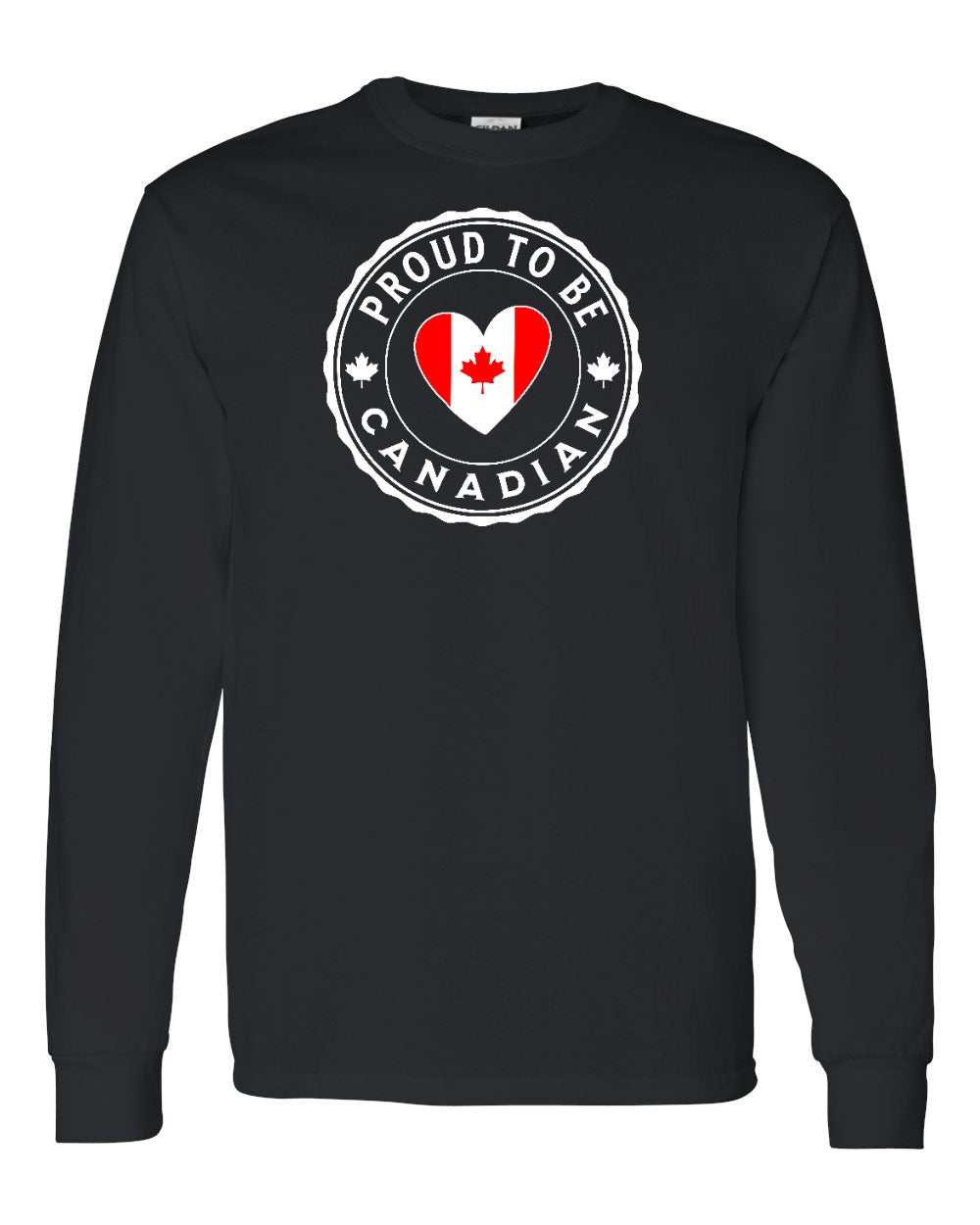 Proud to be Canadian Heart Flag Long Sleeve - Gildan Canada (sewn Internationally) - Unisex