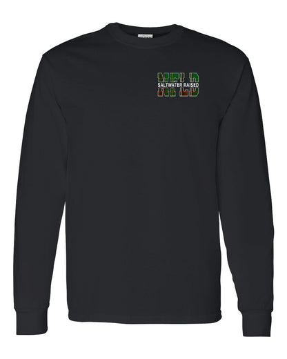 Newfoundland Saltwater Raised Left Chest Long Sleeve Tee Printed NOT STITCHED