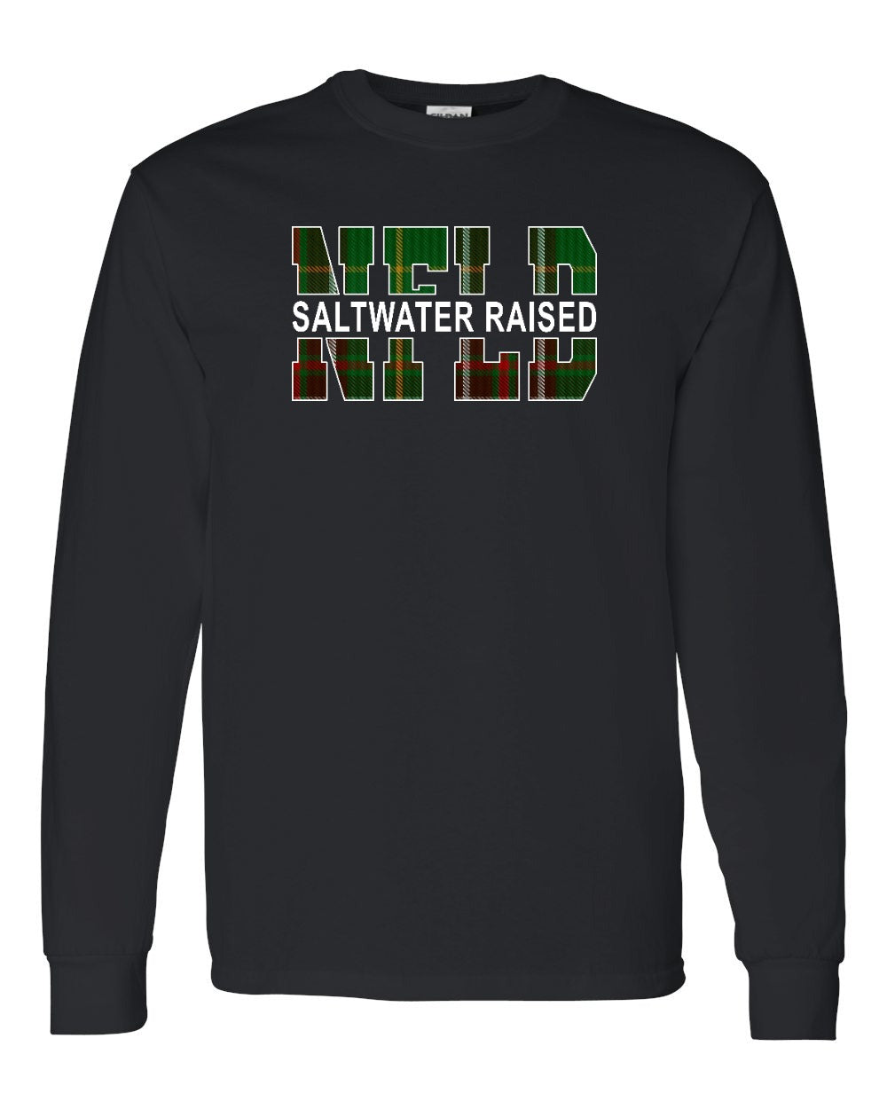 Newfoundland Saltwater Raised Full Front Long Sleeve Tee Printed NOT STITCHED