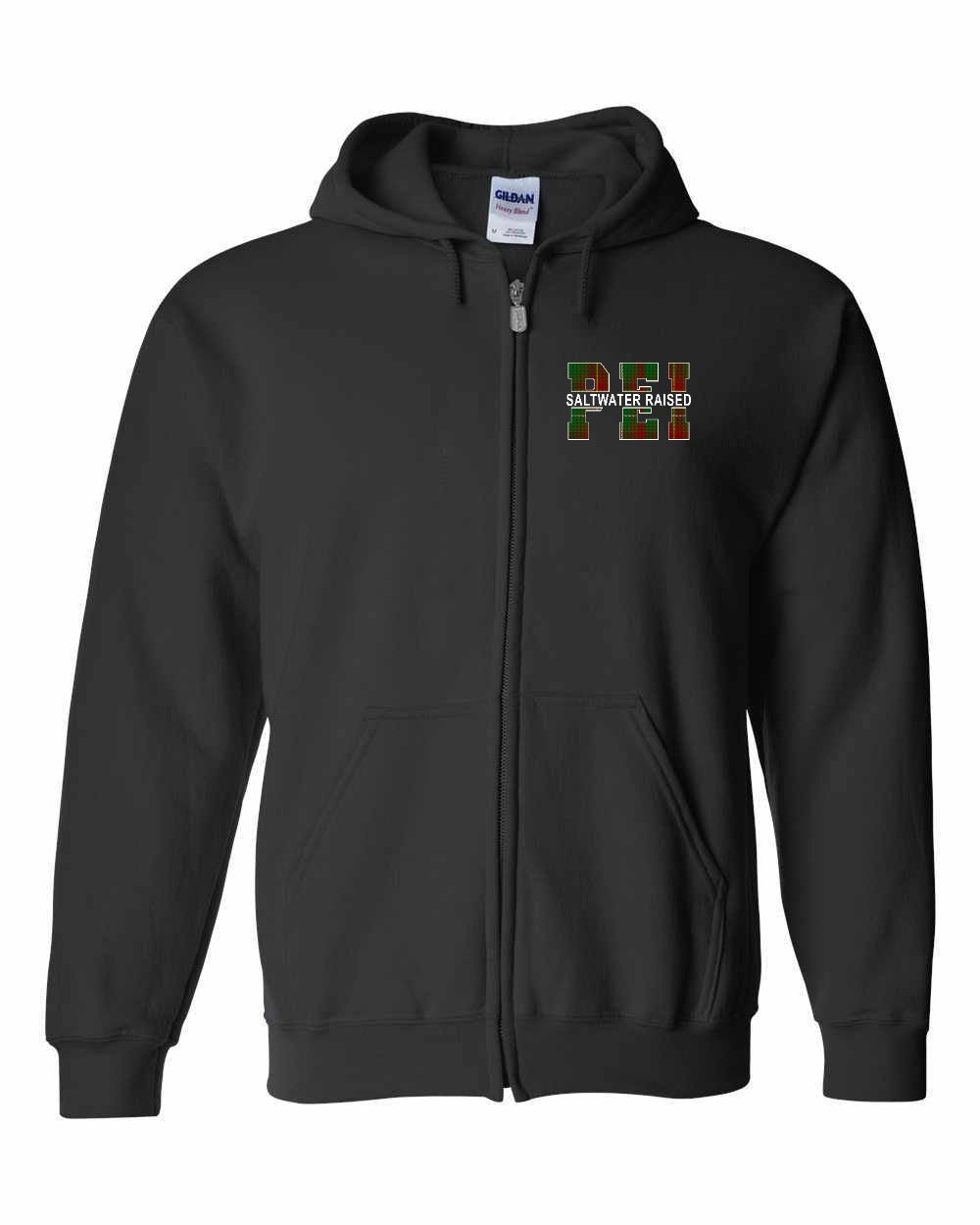 Prince Edward Island Saltwater Raised Left Chest and Back Zip Hoodie