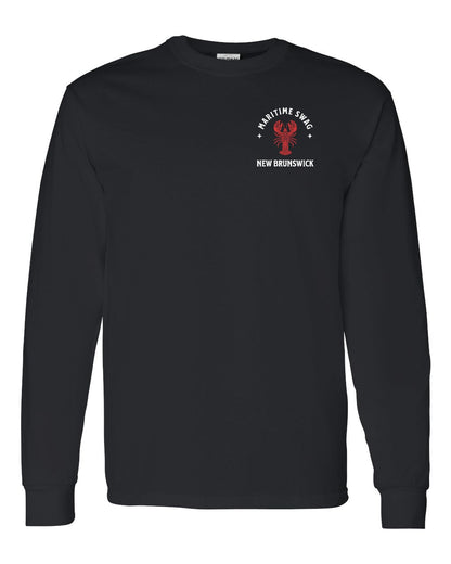 Maritime Swag New Brunswick Mandala Red Lobster Left Chest and Back Long Sleeve Tee
