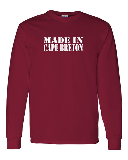 Made In Cape Breton White Full Long Sleeve Tee