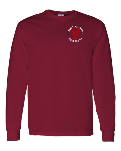 Maritime Swag Nova Scotia Mandala Red Lobster Left Chest Long Sleeve Tee