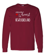A piece of My heart in NFLD (Red Heart) Long Sleeve - Unisex