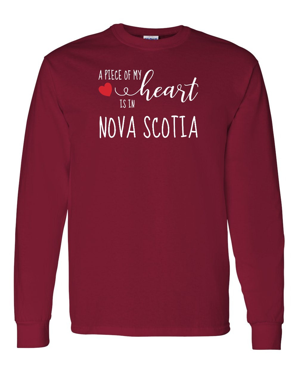 A piece of My heart in Nova Scotia (Red Heart) Full Long Sleeve Tee