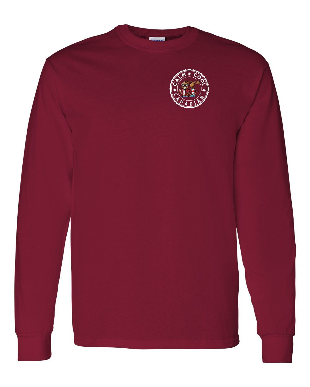 Calm Cool Moose and Beaver Left Chest Long Sleeve