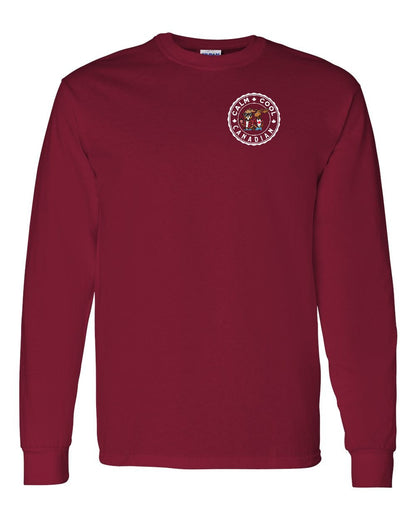 Calm Cool Moose and Beaver Left Chest and Back Long Sleeve