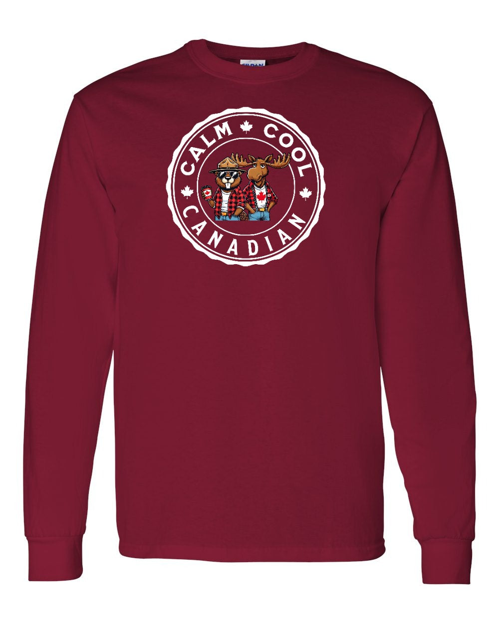 Calm Cool Moose and Beaver Long Sleeve - Gildan Canada (sewn Internationally) - Unisex