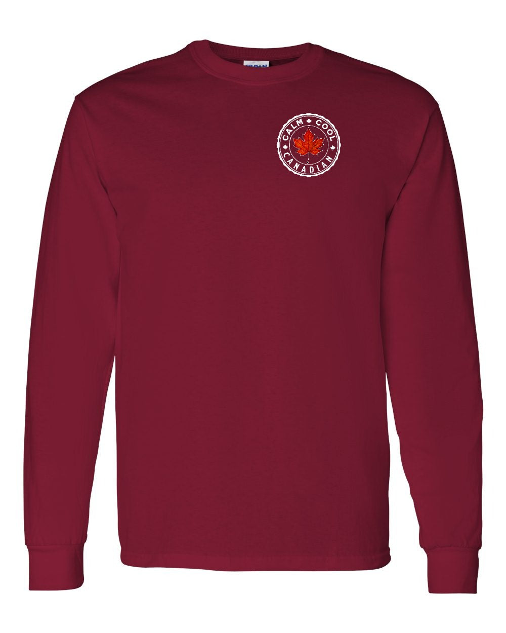 Calm Cool Canadian Leaf Left Chest Long Sleeve - Gildan Canada (sewn Internationally) - Unisex