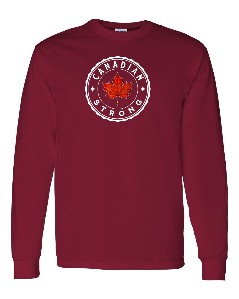 Canadian Strong Leaf Left Chest and Back Long Sleeve - Gildan Canada (sewn Internationally) - Unisex