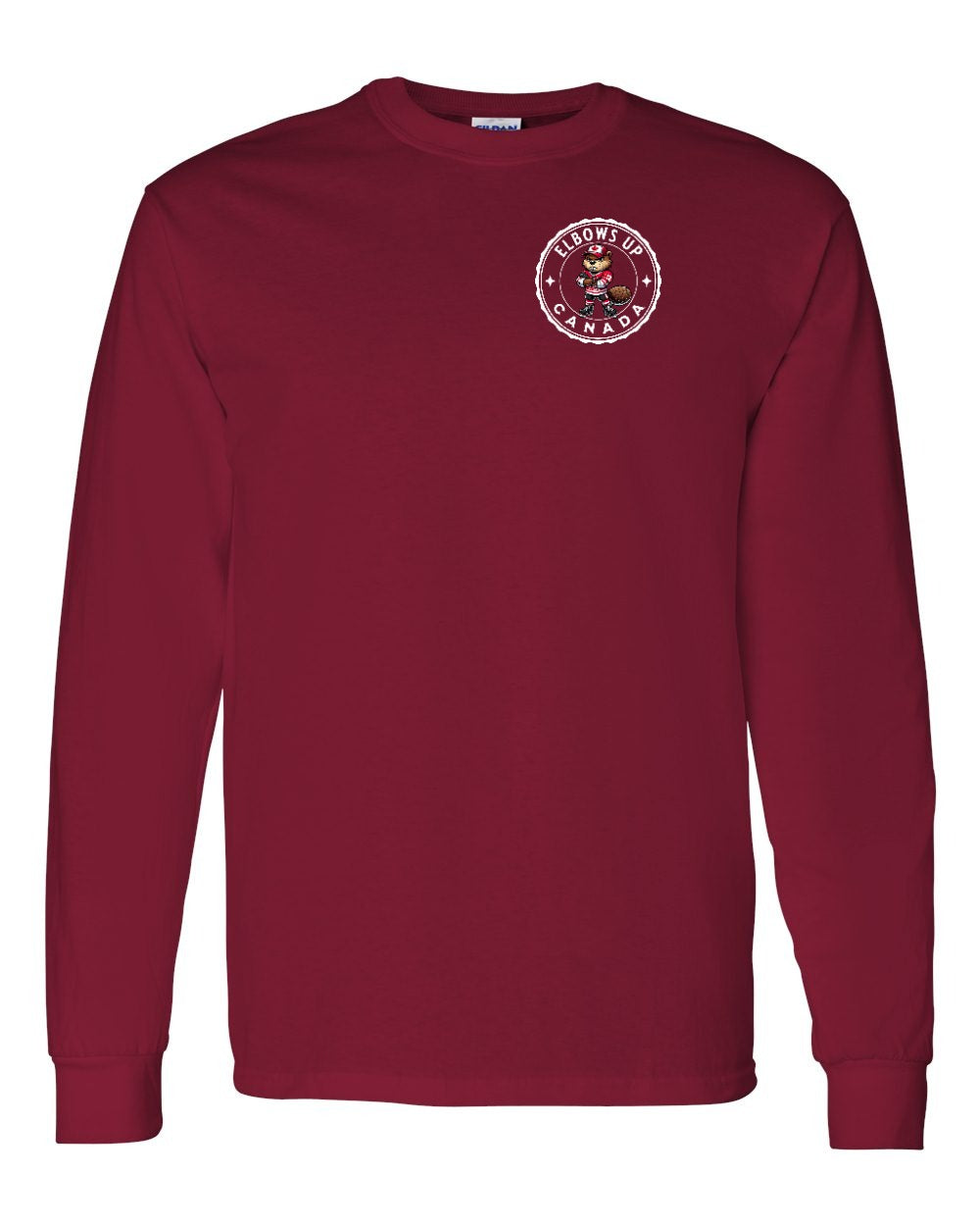 Elbows up Beaver Left Chest Long Sleeve - Gildan Canada (sewn Internationally) - Unisex