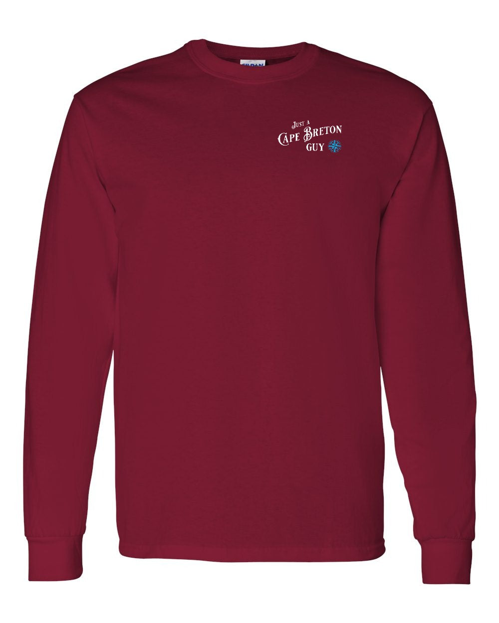 Just a CB Guy Blue Left Chest and Back Long Sleeve Tee - Unisex