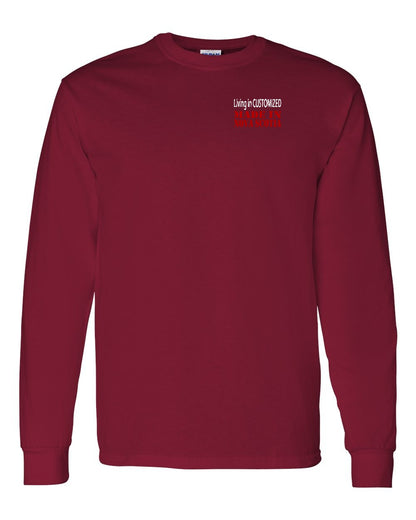 Living in Custom Made in Nova Scotia Left Chest Long Sleeve Tee