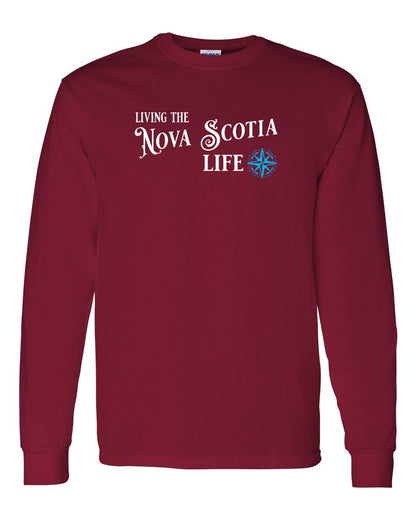 Living the Nova Scotia Life blue Full Long Sleeve Tee