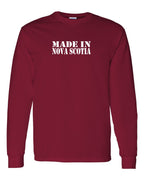 Made In NS ( White Lettering) Long Sleeve Tee - Unisex