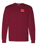 Made in Canada Flag Background Left Chest and Back Long Sleeve - Gildan Canada (sewn Internationally) - Unisex