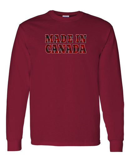 Made in Canada Plaid Background Full Long Sleeve