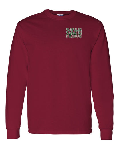 Made In Cape Breton Tartan Left Chest and Back Long Sleeve Tee