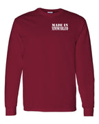 Made In NFLD ( White Lettering) Left Chest Long Sleeve - Unisex