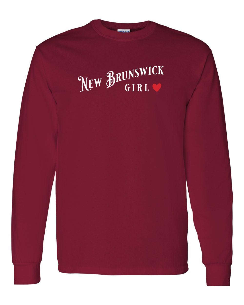 New Brunswick Girl Red Heart Full Long Sleeve Tee