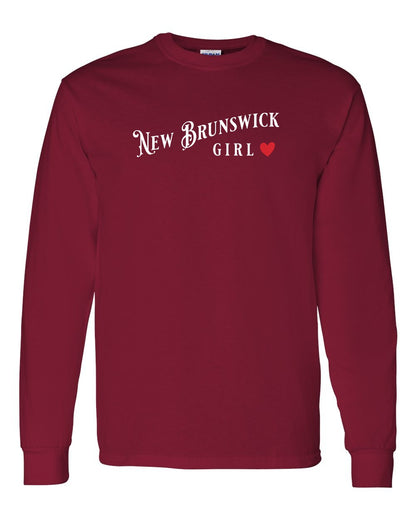 New Brunswick Girl Red Heart Full Long Sleeve Tee