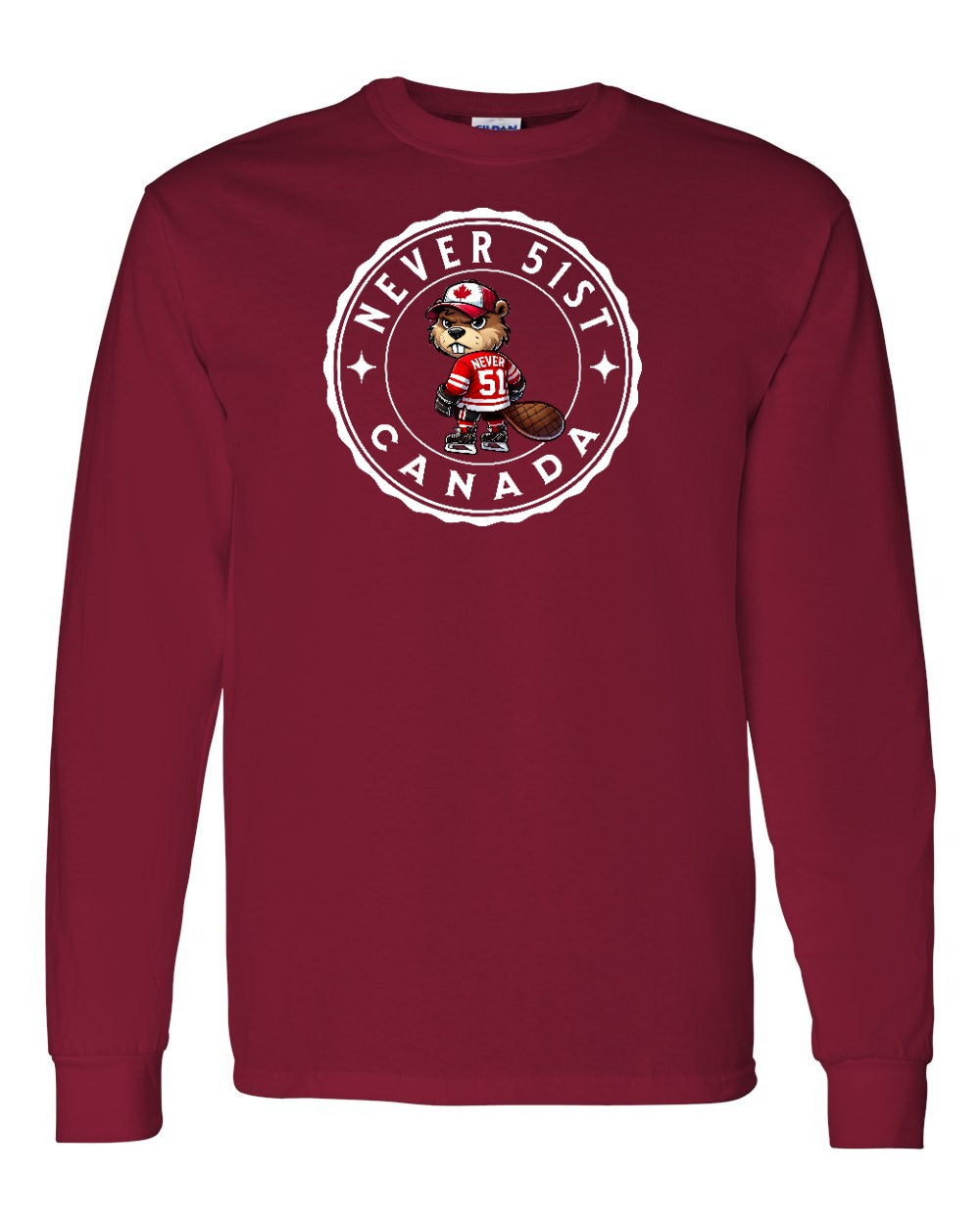 Never 51st Beaver Long Sleeve - Gildan Canada (sewn Internationally) - Unisex