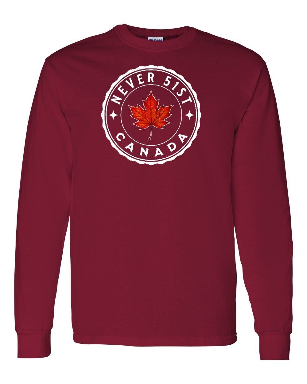 Never 51st Leaf Long Sleeve - Gildan Canada (sewn Internationally) - Unisex