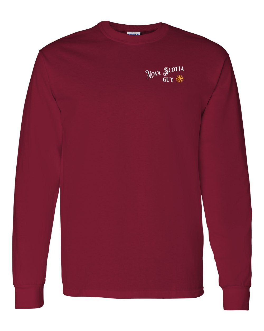 Nova Scotia Guy yellow Left Chest and Back Long Sleeve Tee