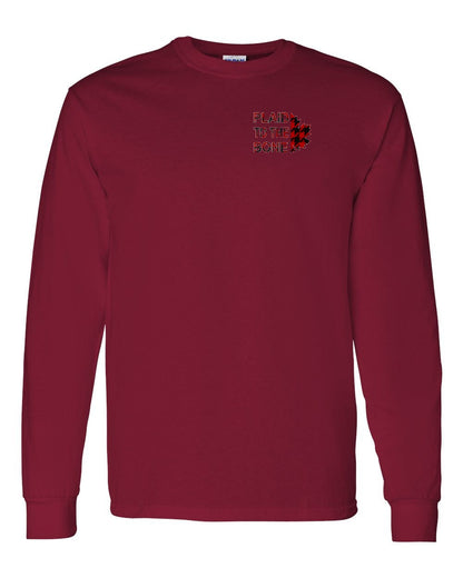Plaid to the Bone Stacked Leaf Left Chest Long Sleeve