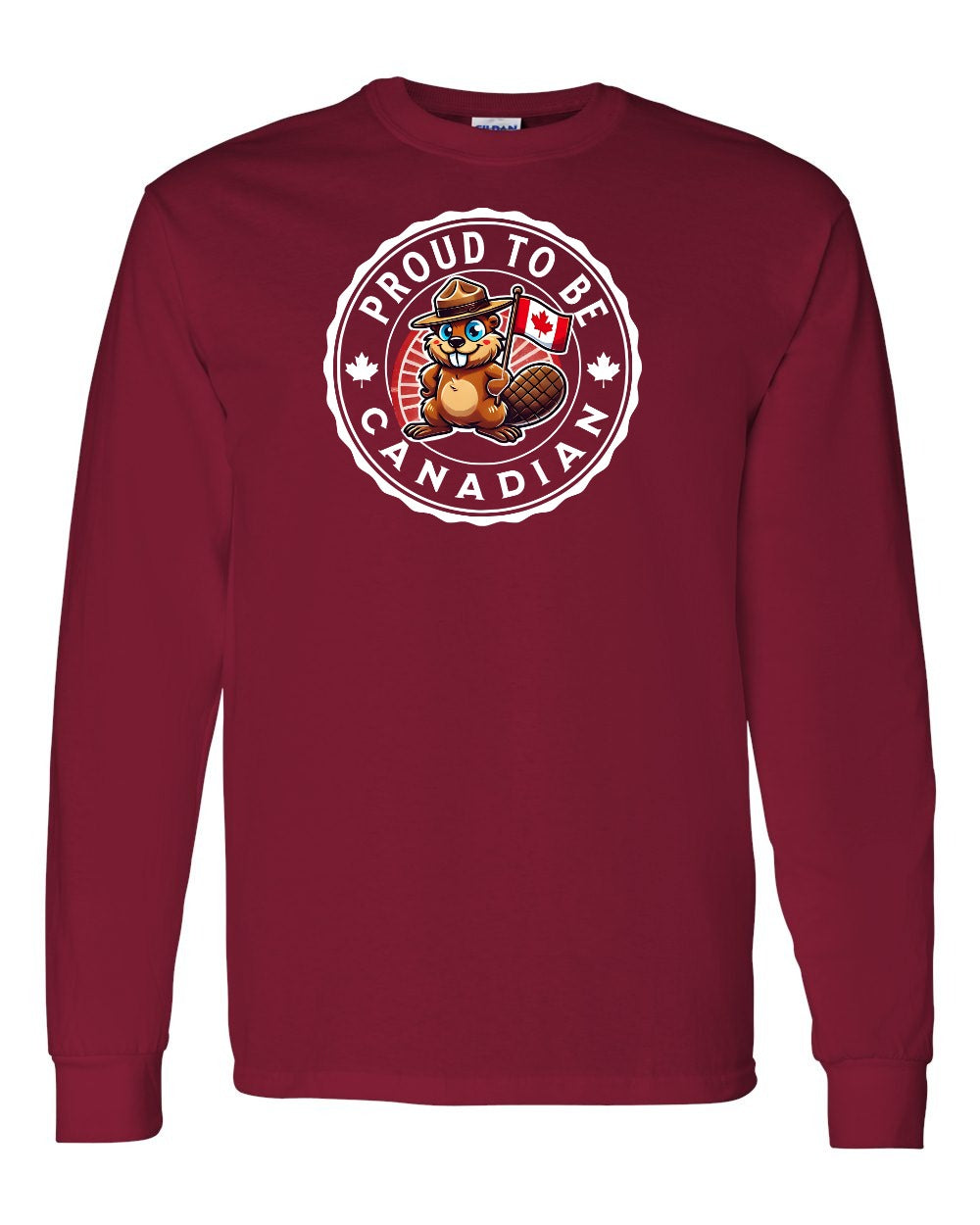 Proud to be Canadian Beaver Long Sleeve - Gildan Canada (sewn Internationally) - Unisex