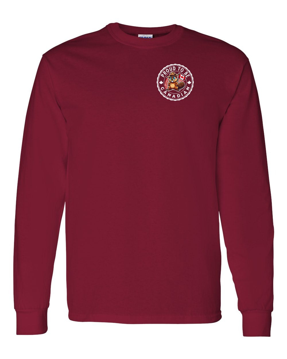 Proud to be Canadian Beaver Left Chest Long Sleeve