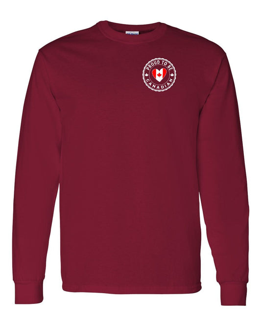 Proud to be Canadian Heart Flag Left Chest Long Sleeve