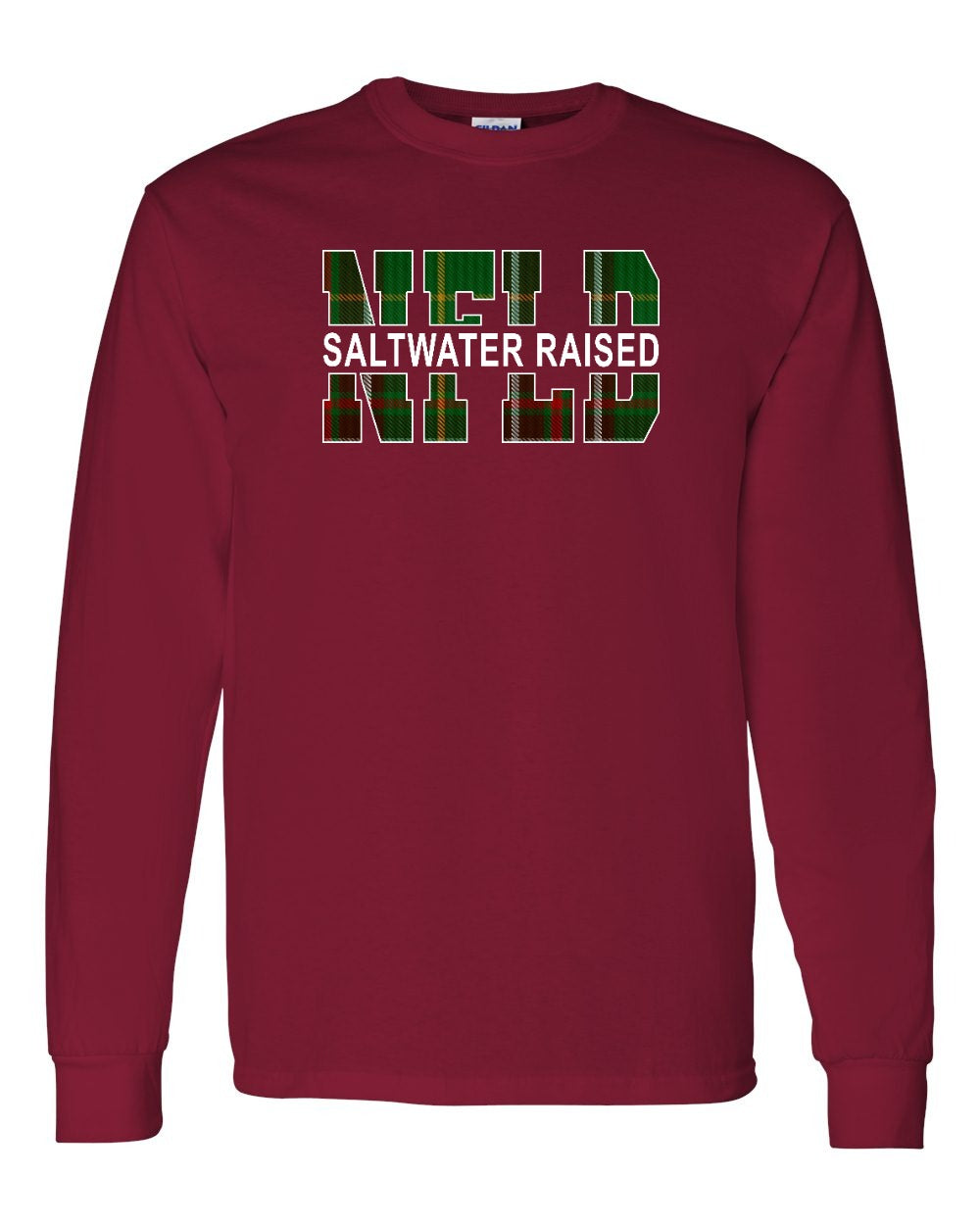 Newfoundland Saltwater Raised Full Front Long Sleeve Tee Printed NOT STITCHED