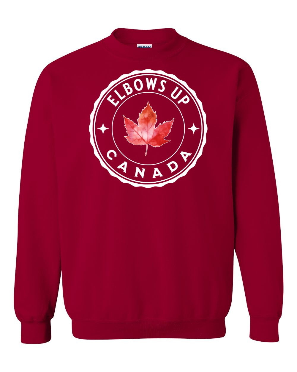 Elbows up Leaf Crewneck Sweatshirt - Gildan Canada (sewn Internationally) - Unisex