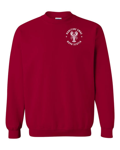 Maritime Swag Nova Scotia Mandala white Lobster Left Chest crew-neck