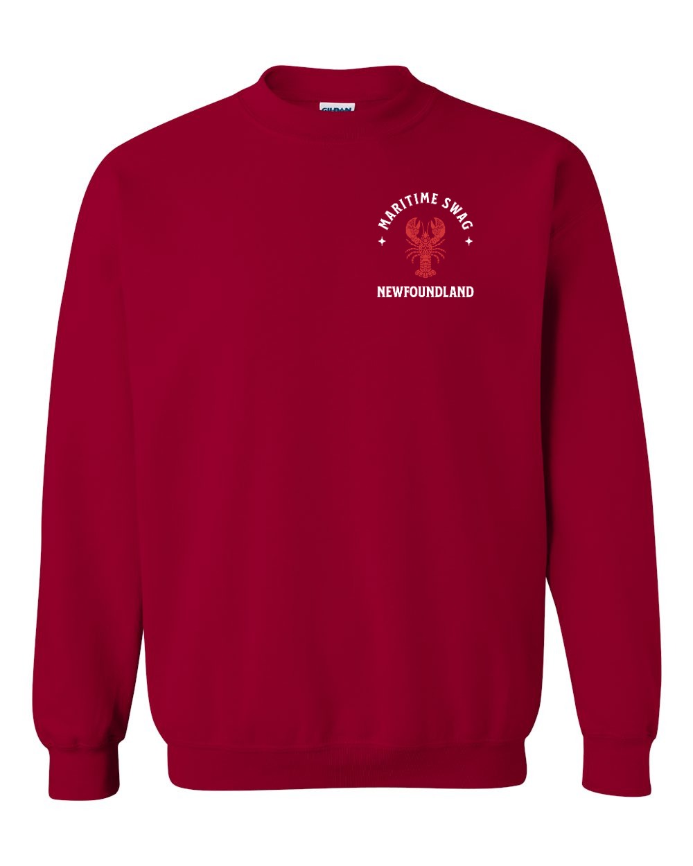 Maritime Swag NFLD Mandala Red Lobster Left Chest Crewneck Sweatshirt - Unisex