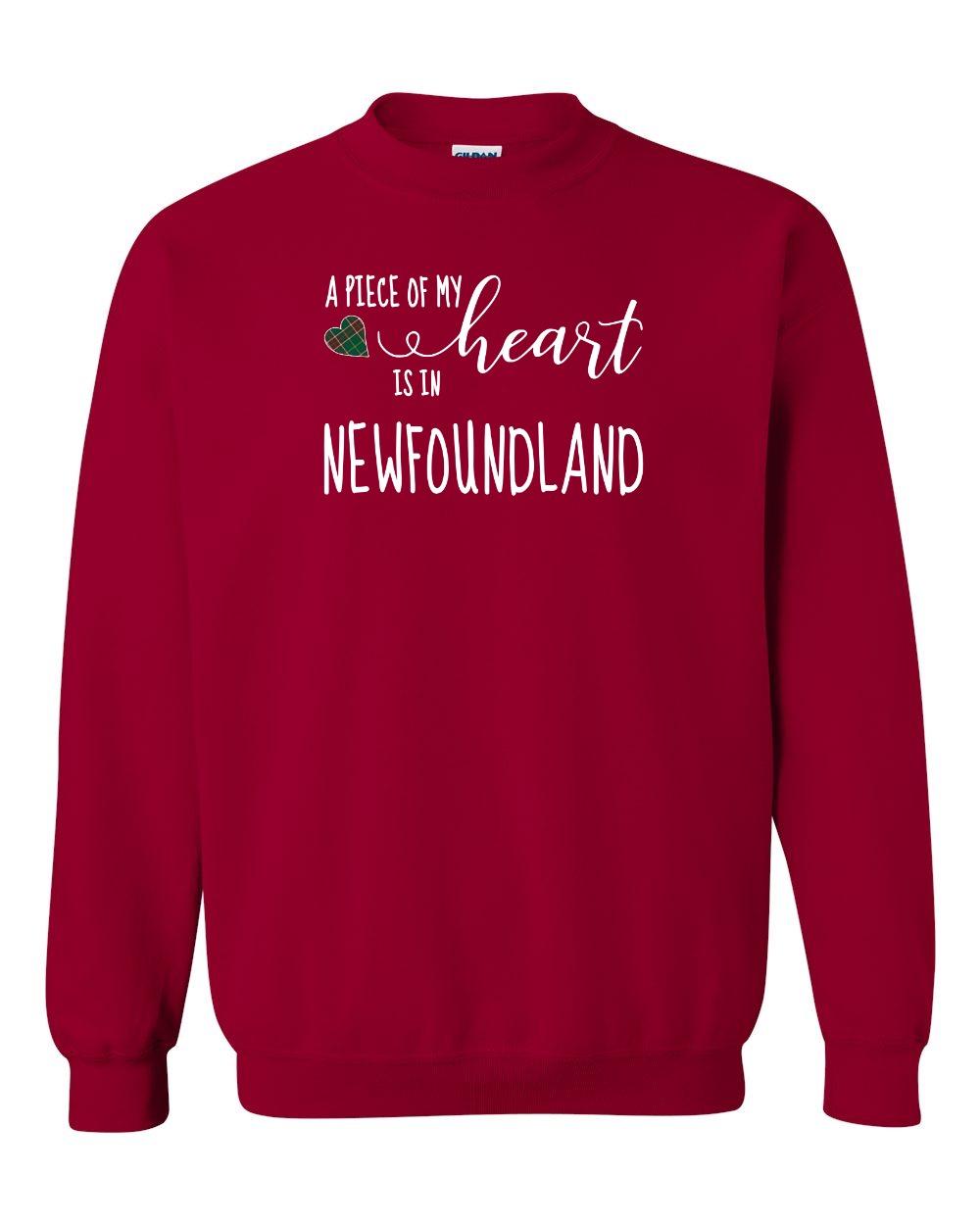 A piece of My heart in NFLD Tartan Heart Crewneck Sweatshirt - Unisex