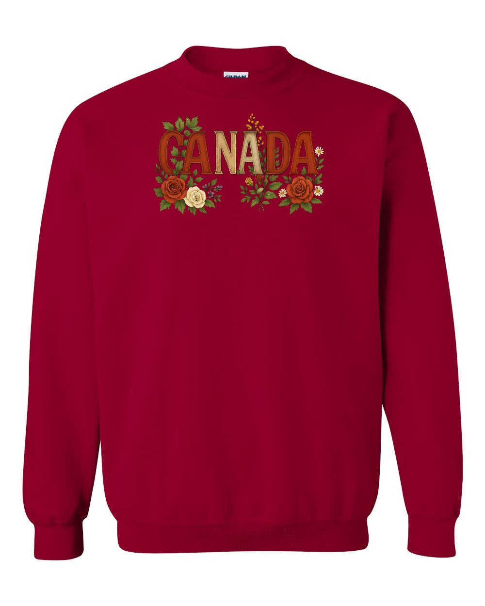 Canada Flowers Crewneck Sweatshirt - Gildan Canada (sewn Internationally) - Unisex
