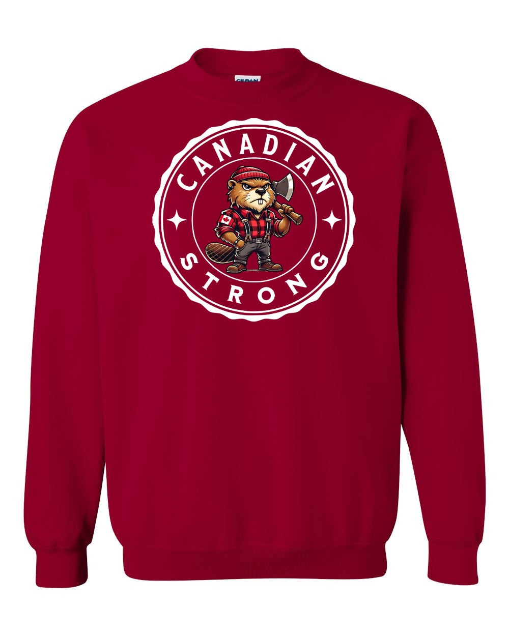 Canadian Strong Beaver Crewneck Sweatshirt - Gildan Canada (sewn Internationally) - Unisex