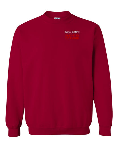 Living in Custom Made in Nova Scotia Left Chest and Back crew-neck