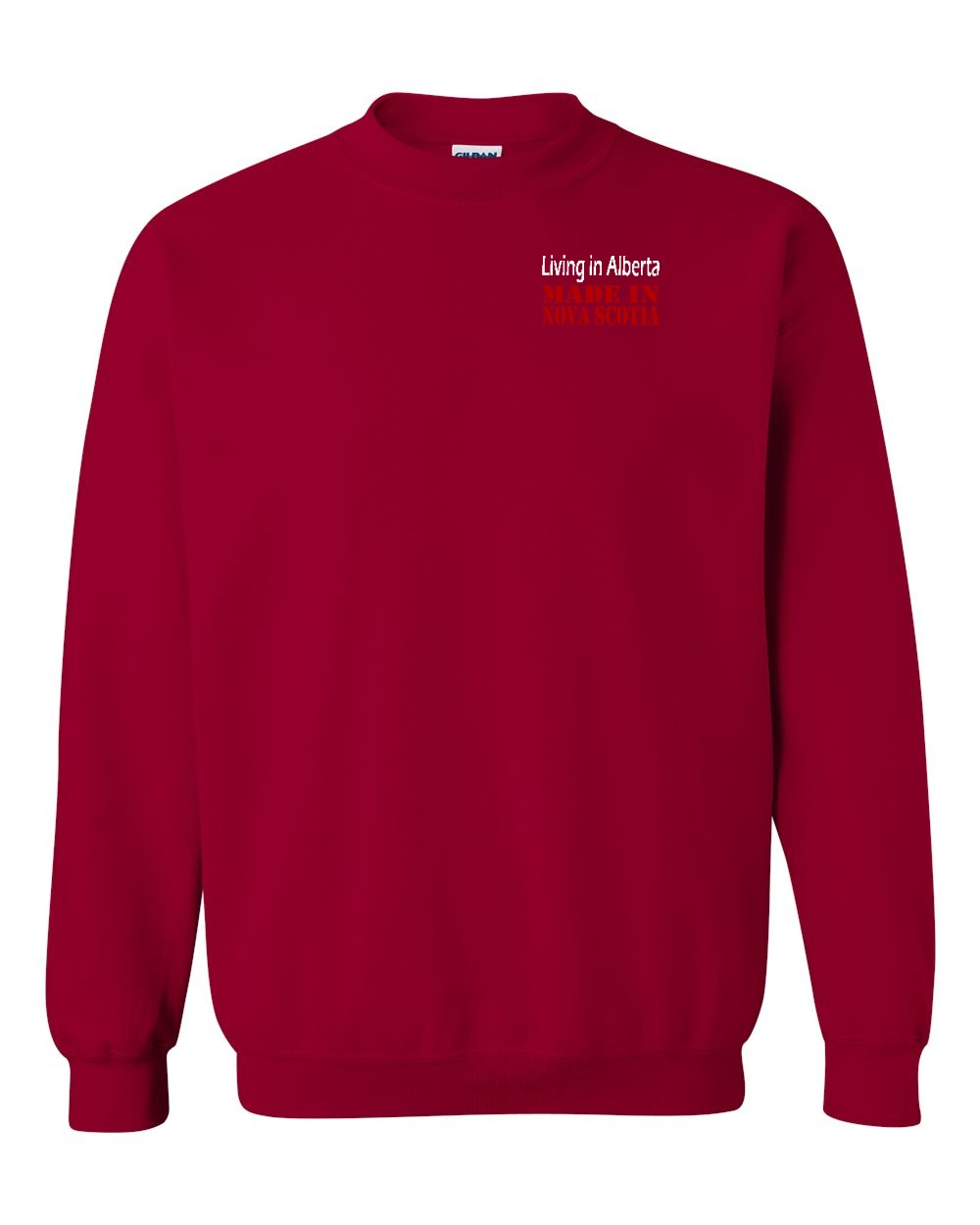 Living Alberta Made in NS Left Chest and Back Crewneck Sweatshirt - Unisex