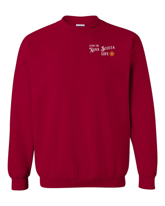 Living the Nova Scotia Life yellow Left Chest crew-neck