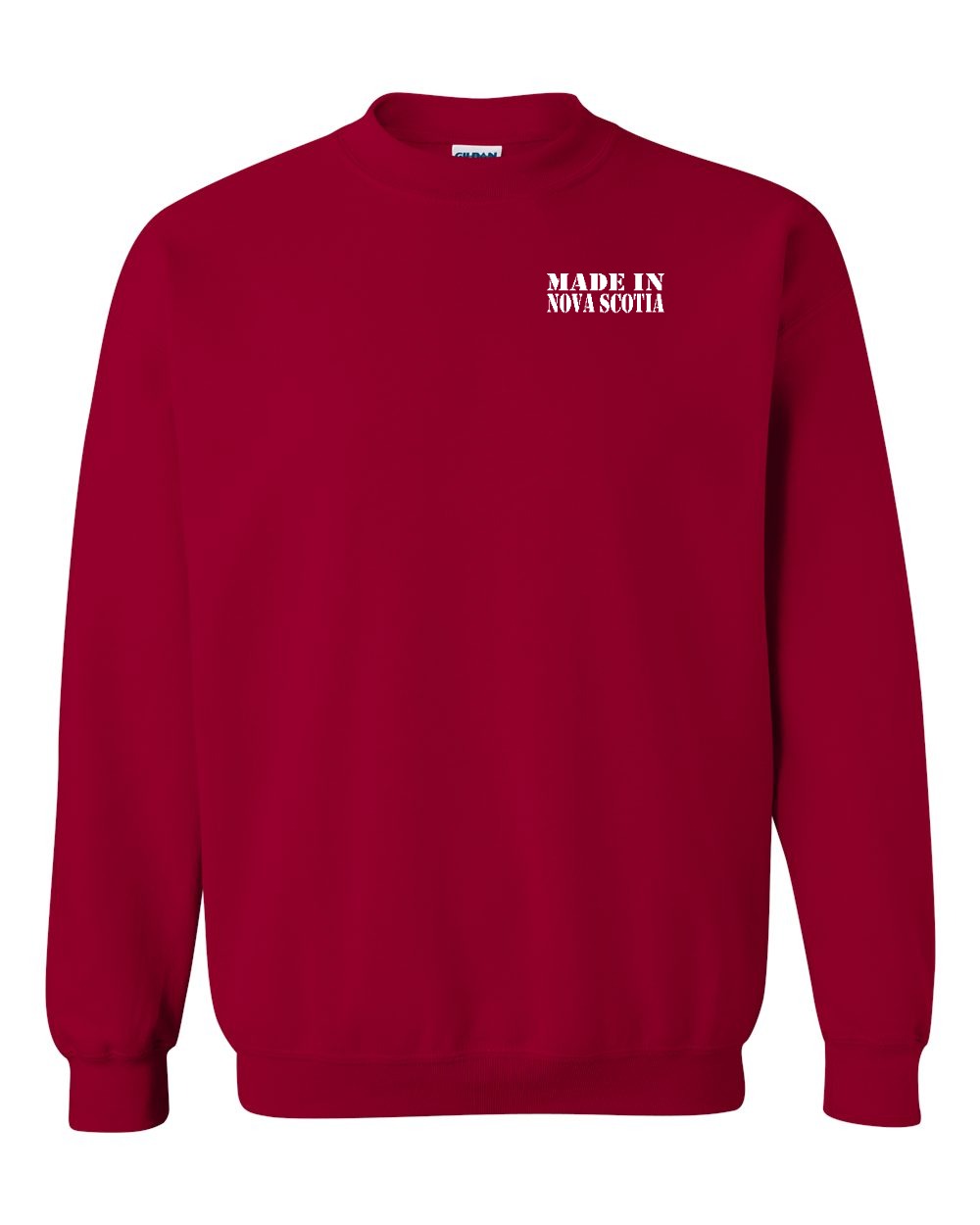 Made In Nova Scotia ( White Lettering) Left Chest and Back crew-neck