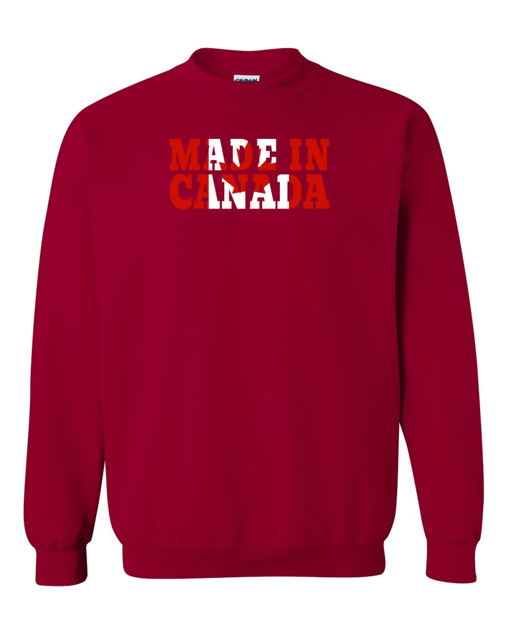 Made in Canada Flag Background Crewneck Sweatshirt - Gildan Canada (sewn Internationally) - Unisex