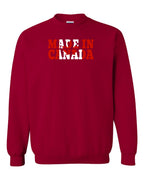 Made in Canada Flag Background Crewneck Sweatshirt - Gildan Canada (sewn Internationally) - Unisex