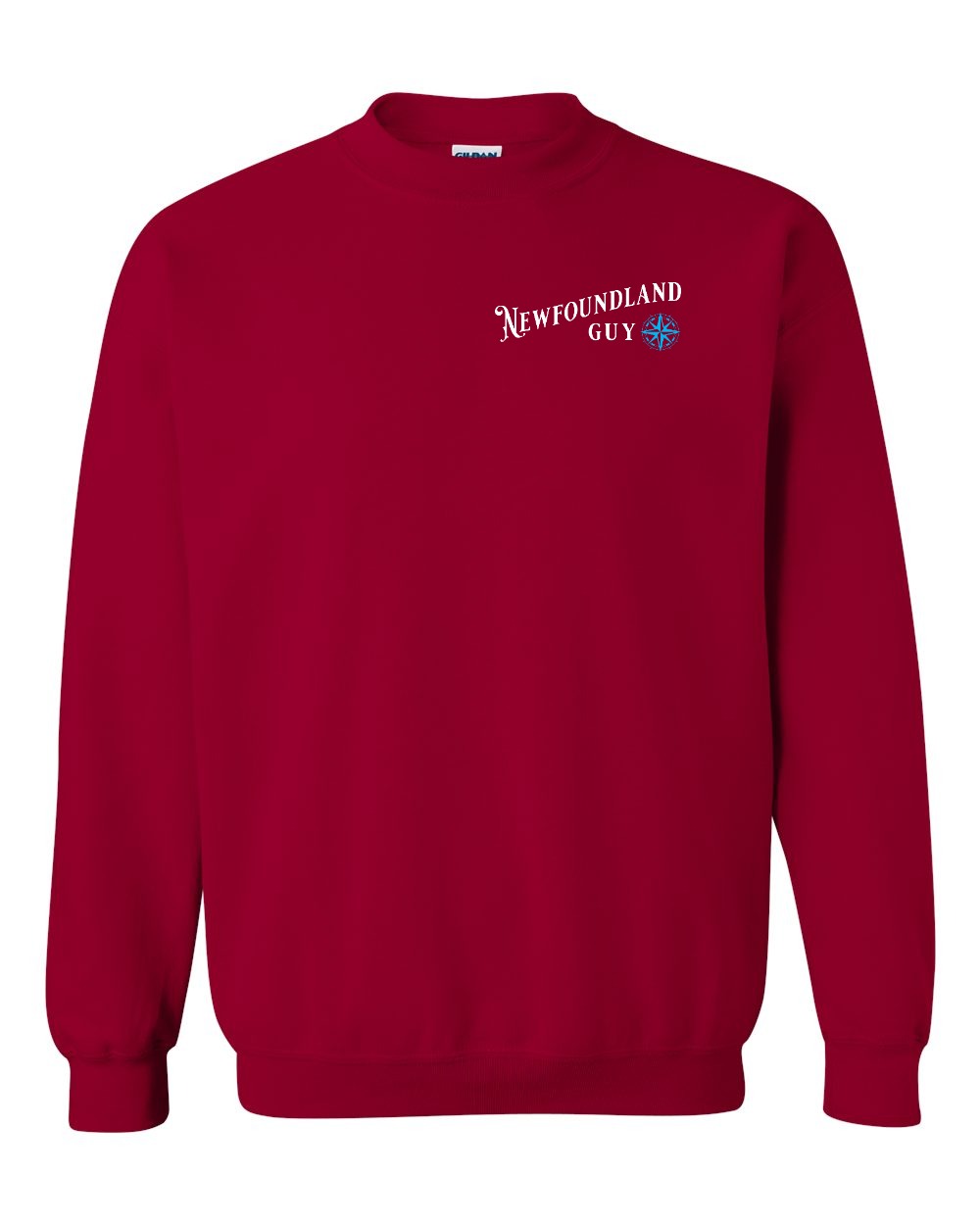 NFLD Guy Blue Left Chest and Back Crewneck Sweatshirt - Unisex