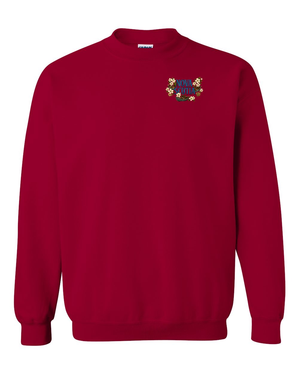 NS Flowers Left Chest and Back Crewneck Sweatshirt - Unisex