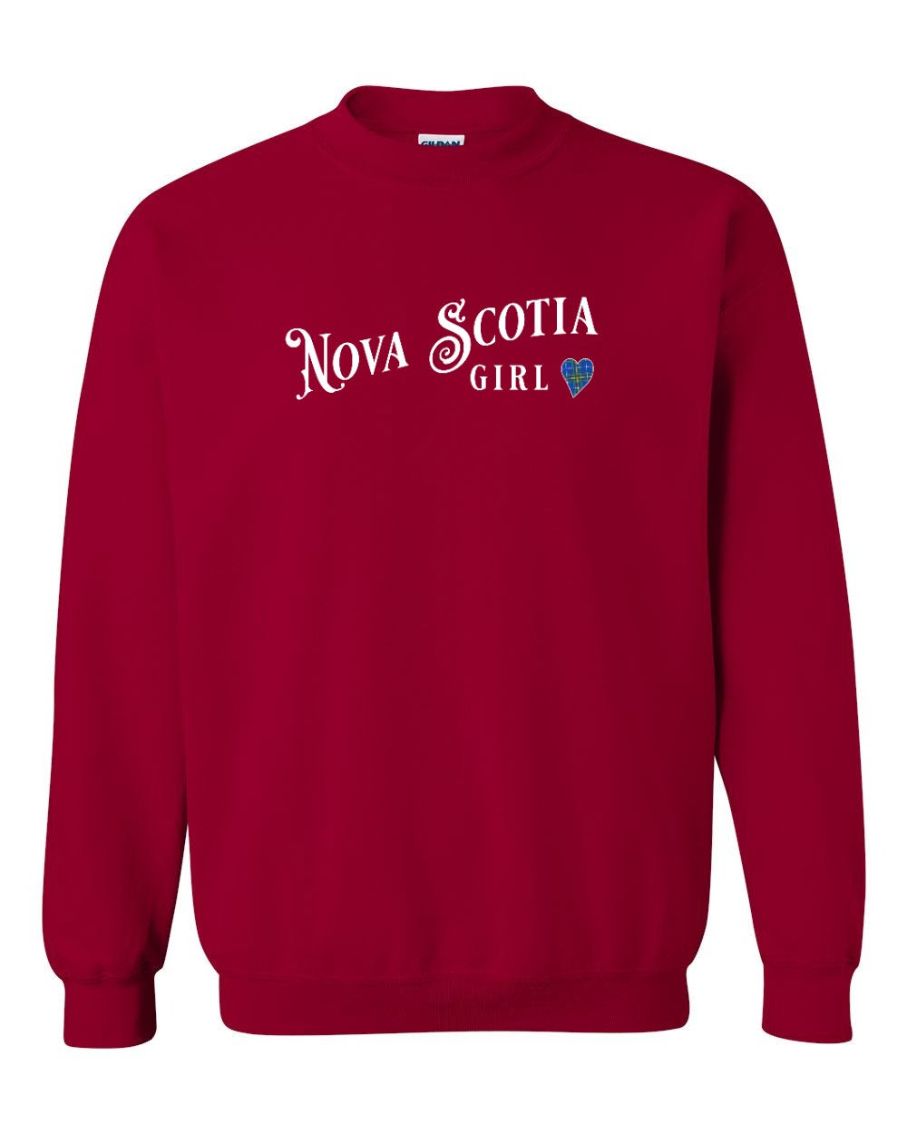 Nova Scotia Girl Tartan Heart Full crew-neck